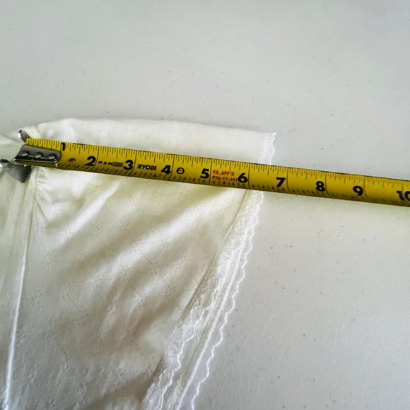 Miss Elaine Classics Nightgown Med Light Mint Knit Short Sleeve Lace Embroidered - Picture 14 of 14